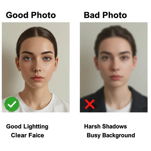 Visual guide for best photos for AI cartoon avatars