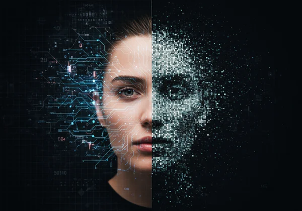 AI analyzing a photo to create a pixelated 8-bit artwork