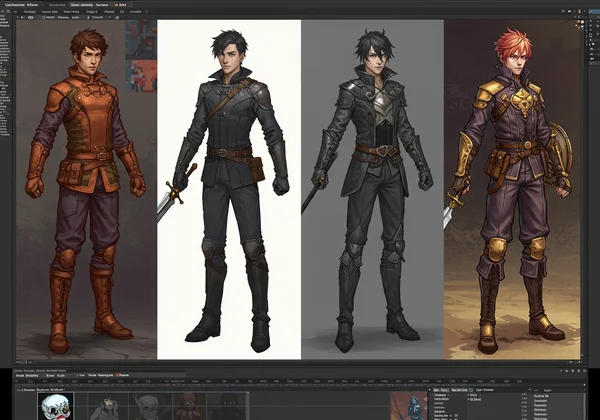 Multiple art styles for game development concept art