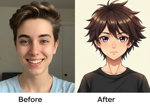 selfie transforms into anime avatar