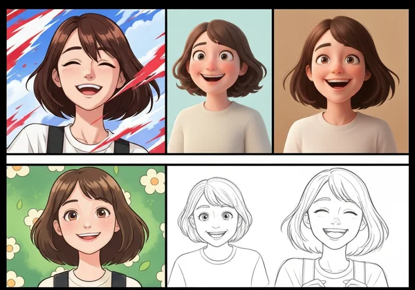 Gallery of diverse AI cartoon art styles options