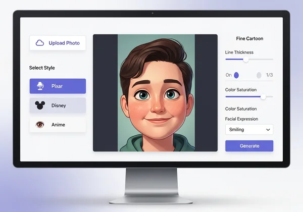 AI cartoon generator platform interface