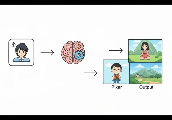 Diagram showing how AI cartoon generator works