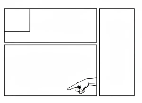 Comic strip layout with three panels and gutters