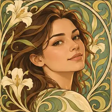 Art Nouveau illustrative style preview