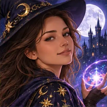 Moon Witch illustrative style preview