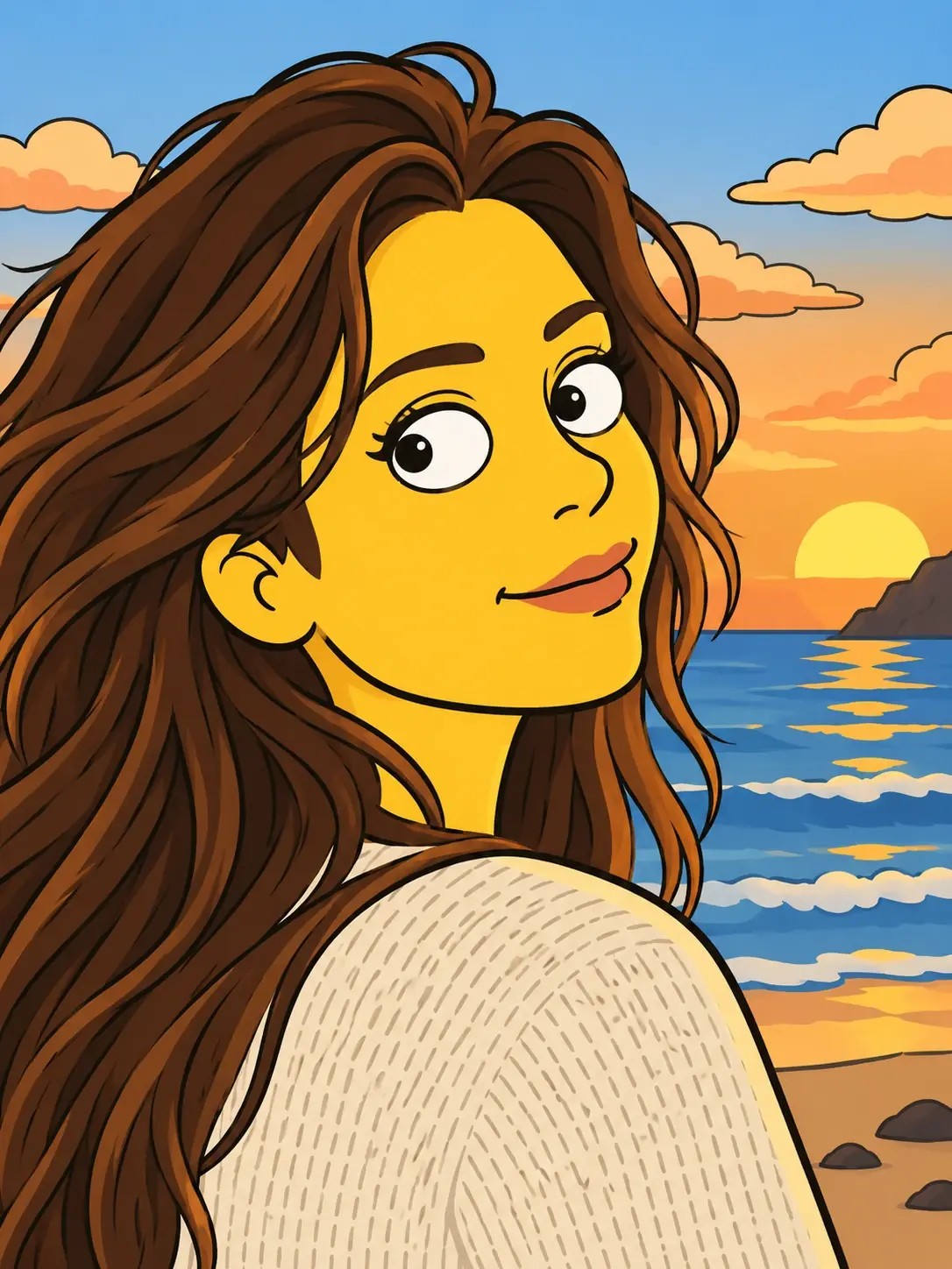Simpsons illustrative style preview