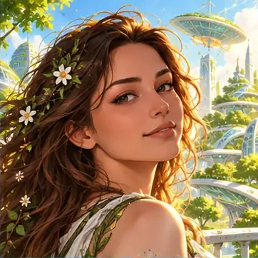 Solarpunk illustrative style preview